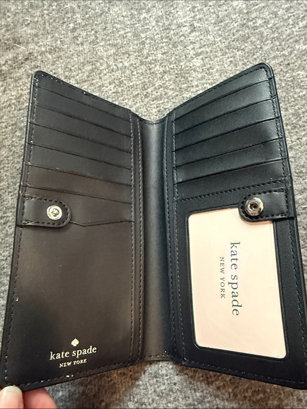 Kate Spade Staci Slim Bifold Two-Tone Wallet - Light Gray & White - Never Used - Picture 4 of 5